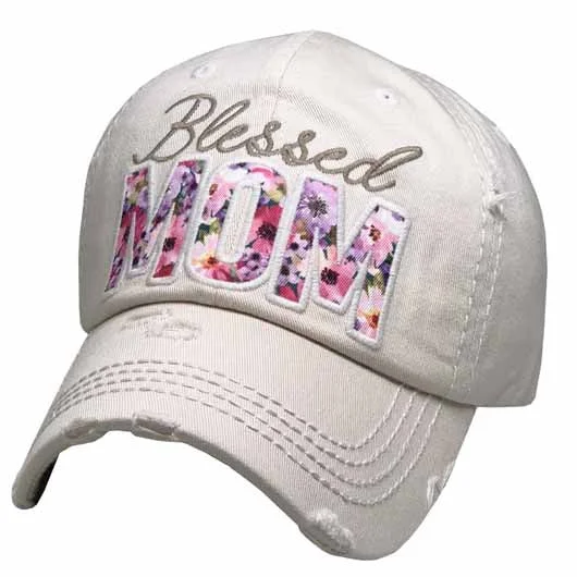 baseball cap for short hair-KBV-1365 Blessed Mom Stone