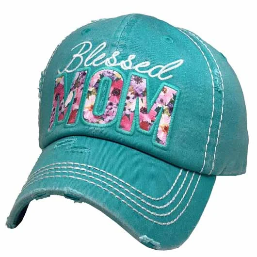 baseball cap for infants sizes-KBV-1365 Blessed Mom Turq