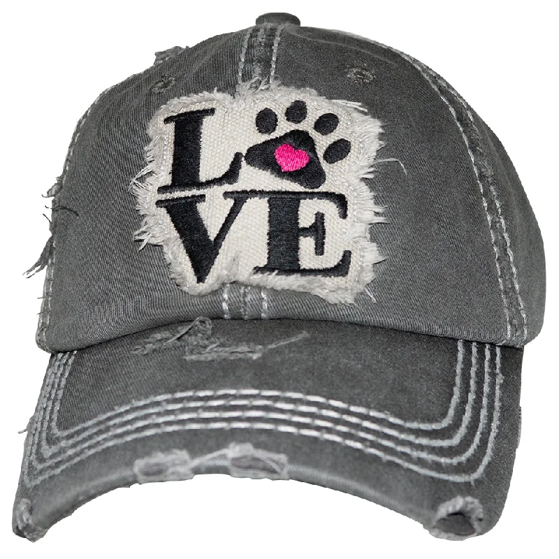 baseball cap with simple logos-KBV-1368 Love Black