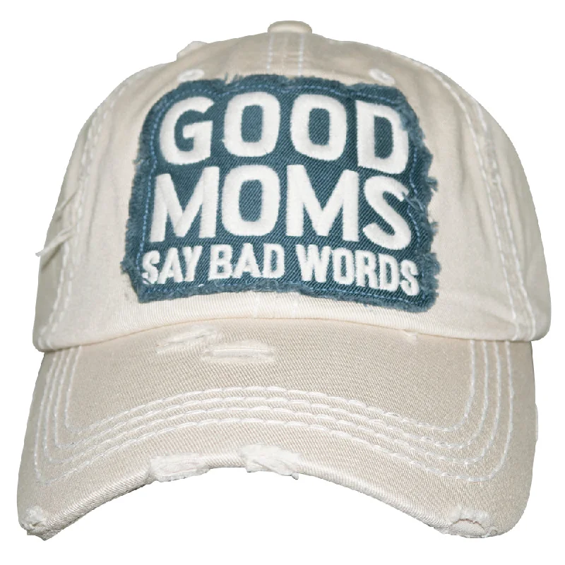 baseball cap with woodland camo-KBV-1369 Good Moms Bad Words Stone