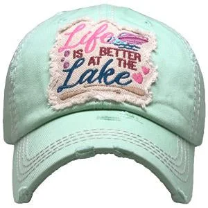 baseball cap for hip-hop style-KBV-1370 Life is Better at the Lake Mint