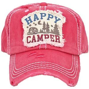 baseball cap for city explorers-KBV-1371 Happy Camper Hot Pink