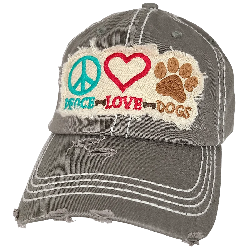 baseball cap for cold weather-KBV-1405 Peace Love Dogs Moss