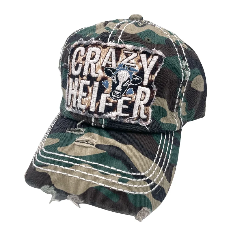 baseball cap with patriotic themes-KBV-1412 Crazy Heifer Camo