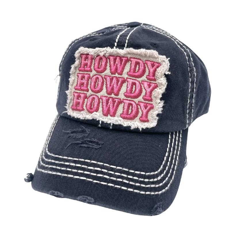 baseball cap with snapback feature-KBV-1414 Howdy Black