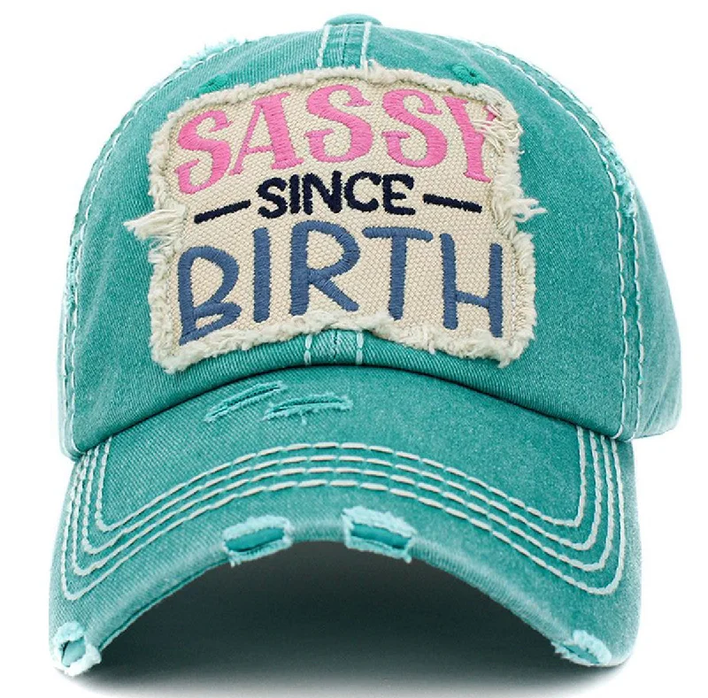 baseball cap for casual outfits-KBV-1415 Sassy Since Birth Turquoise