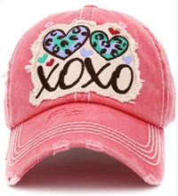 baseball cap with light fit-KBV-1411 XOXO HOT PINK