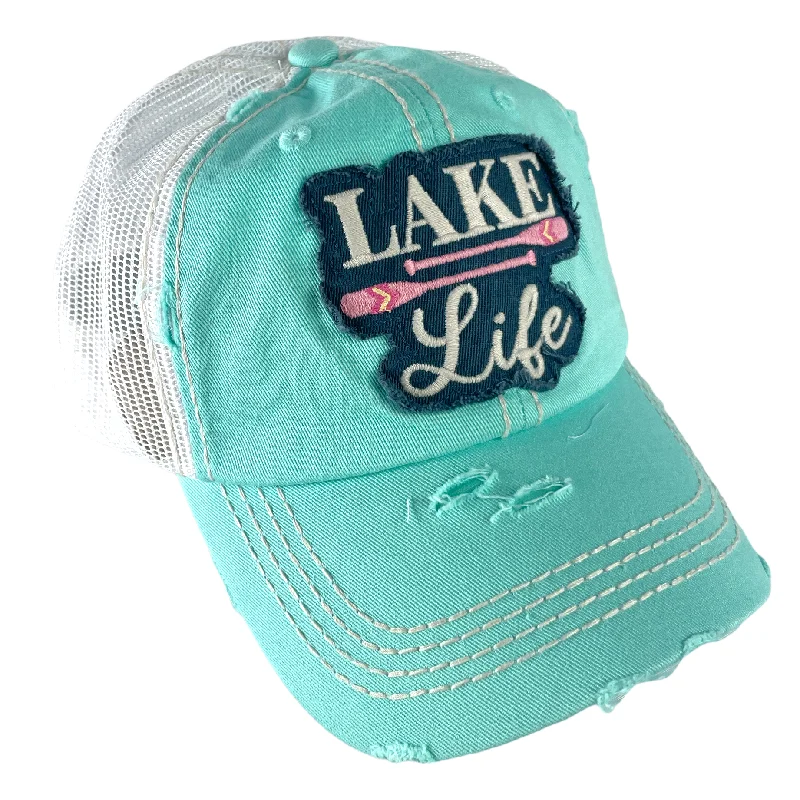 custom baseball cap designs-KBV-1428 Lake Life Diamond Blue