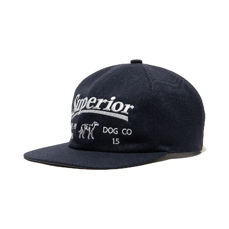 baseball cap with curved patterns-SUPERIOR LOGO BASE BALL CAP - Navy