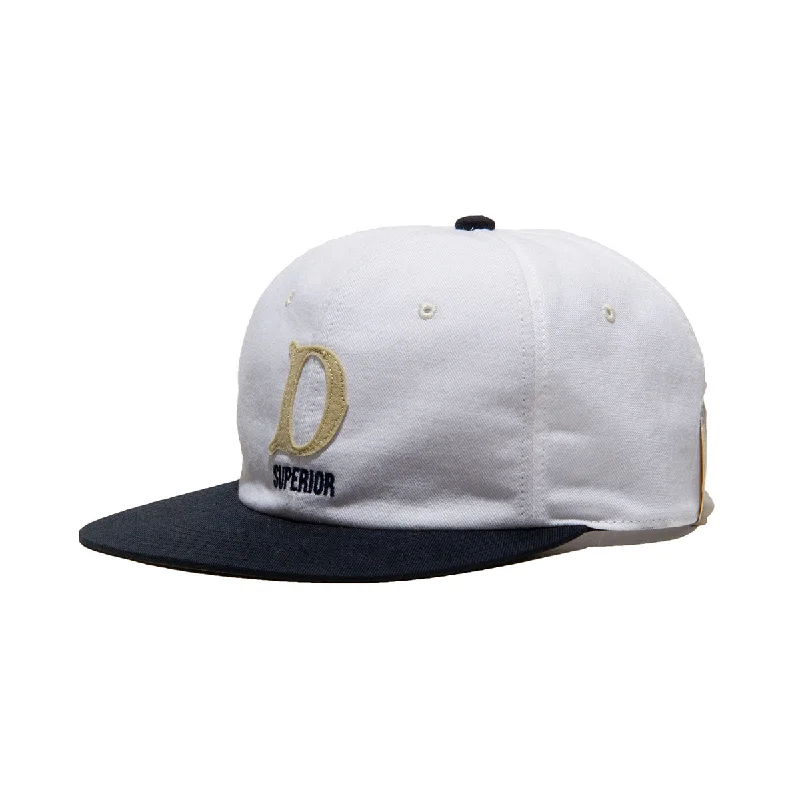 baseball cap with ventilated lining-TWO TONE BASE BALL CAP - White×Navy