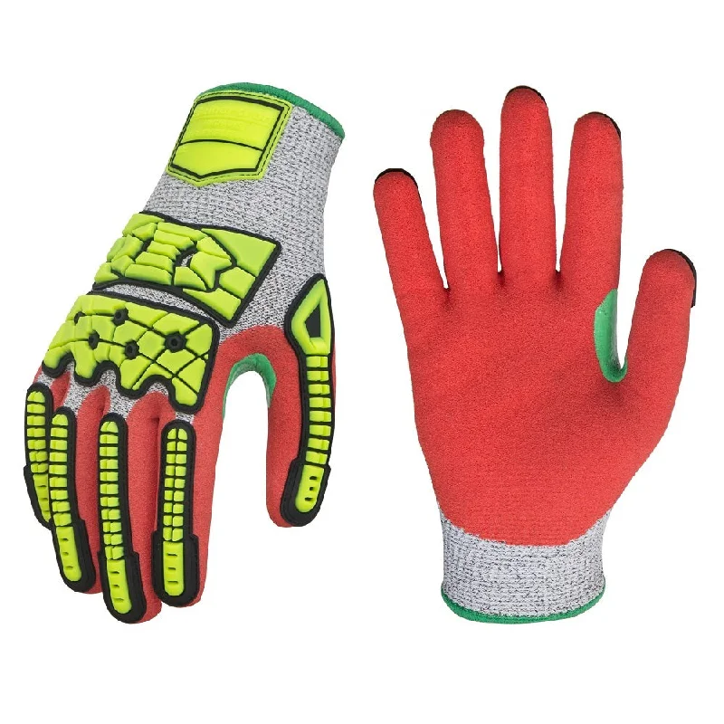 glove with modern look-  Seibertron S-Flexible 04 HPPE Oilfield Impact Cut 5 Sandy Nitirle Hand Coated Mechanical Gloves