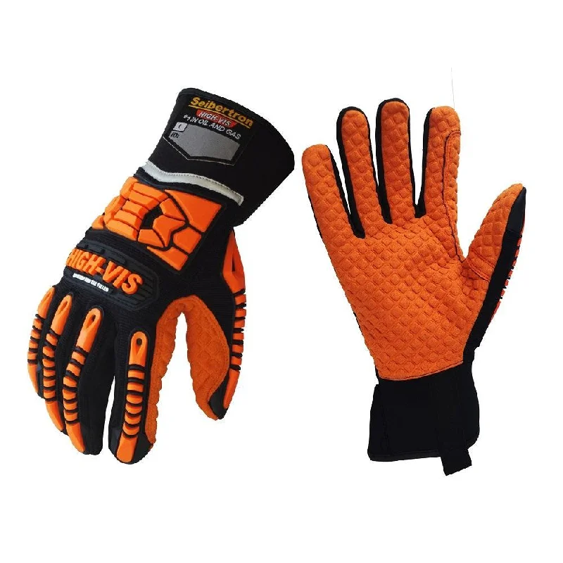 glove with bold trim-  Seibertron HIGH-VIS SDXO2 Gel-Filled Anti-Vibration Gloves: Superior Protection for Tough Tasks