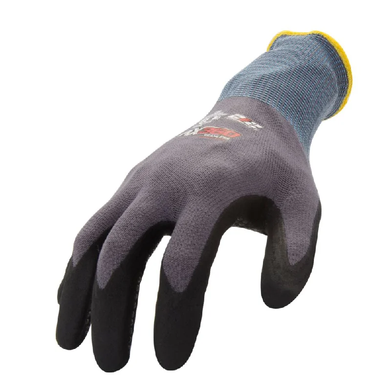 glove with rugged feel-  212 Performance AXDG-16-010PR AX360 Dotted Grip Nitrile-dipped Work Glove, 1-Pair, Large Charcoal