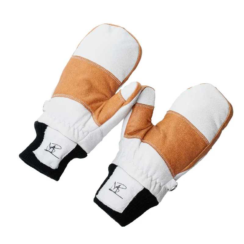 glove with subtle edge-  5280 Water Buffalo Leather Mitten - White