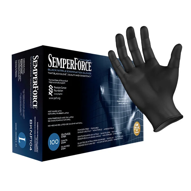 glove for winter-  SemperForce Black Nitrile Gloves (5 mil) | Exam Grade | Case of 1000