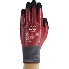 glove with colorful-  Ansell Size 6 Edge® Nitrile Coated Work Gloves With Polyester Liner And Knit Wrist