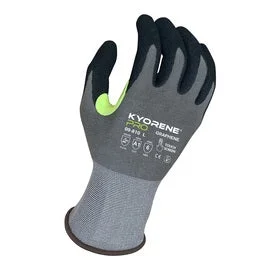 glove with sharp edge-  Armor Guys Inc. X-Large Kyorene Pro® 18 Gauge Black HCT® MicroFoam Nitrile Palm Coated Work Gloves With Gray Kyorene Pro® Liner And Knit Wrist