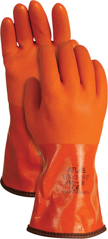 glove with sporty chic-  Atlas Unisex Indoor/Outdoor Coated Work Gloves Orange XL 1 pair