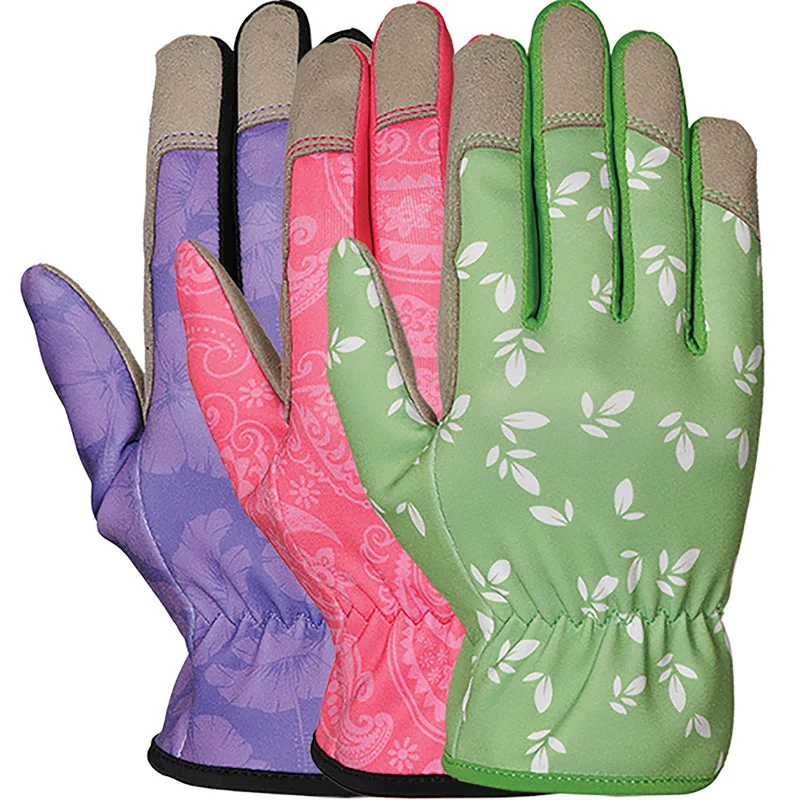 glove for timeless vibe-  Bellingham Assorted Color Palm-Dipped Style Synthetic Leather Breathable Gardening Gloves Medium