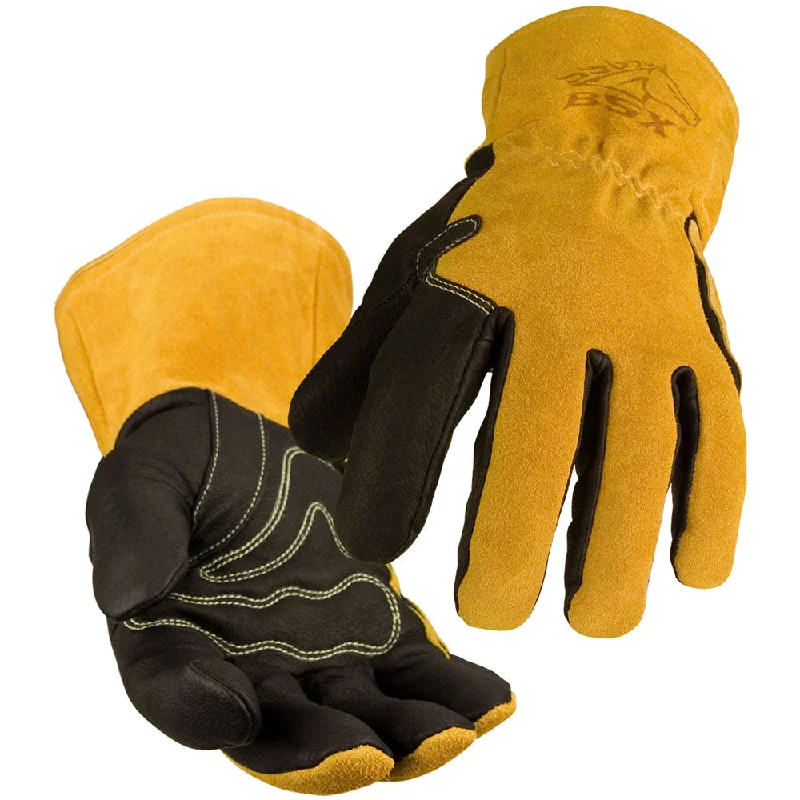 glove with subtle feel-  Black Stallion BM88-3X BSX Premium Pigskin & Cowhide MIG Gloves, 3XL