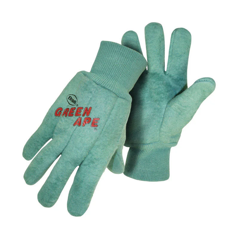 glove for kids-  Boss Men's Heavy-Napped Double Woven Clute-Cut Chore Gloves Green L 12 pk