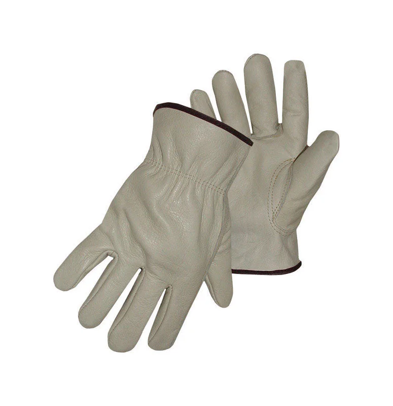 glove with black leather-  Boss Men's Indoor/Outdoor Driver Winter Work Gloves Tan L 1 pair