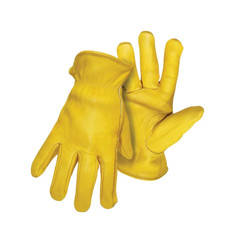 glove with bright-  Boss Men's Indoor/Outdoor Driver Gloves Yellow XL 1 pair