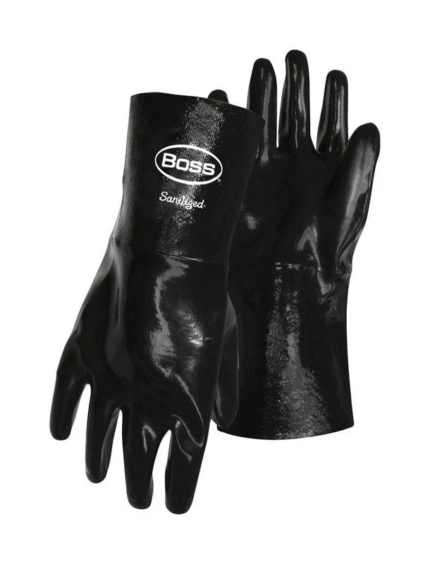 glove for vintage vibe-  Boss Chemguard Plus Men's Indoor/Outdoor Chemical Gloves Black L 1 pair