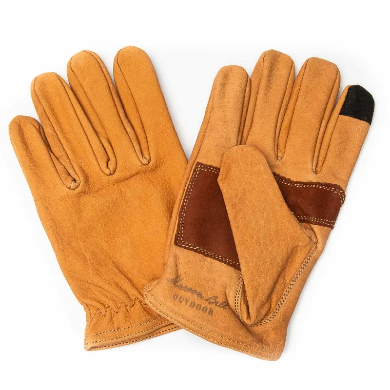 glove with bright color-  Buffalo Leather Ranching Gloves