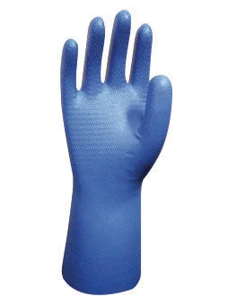 glove with thermal-  SHOWA Best Glove Size 9 Blue Nitri-Dex 12" 9 mil Unsupported Nitrile Fully Coated Chemical Resistant Gloves With Textured And Tractor-Tread Finish And Gauntlet Rolled Cuff