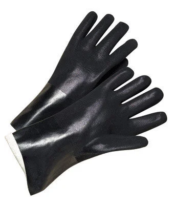 glove with touchscreen-  Radnor Large Black Double Dipped PVC Glove With Sandpaper Grip, Interlock Lining And Knitwrist