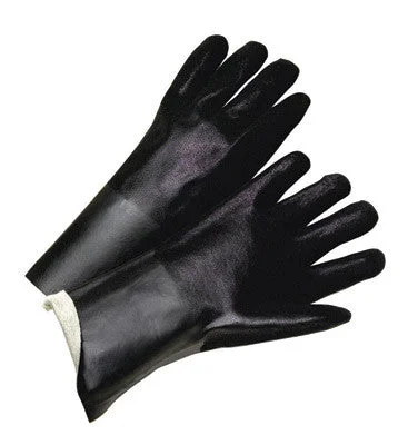 glove for daily touch-  Radnor Large 10" Black Double Dipped PVC Glove With Sandpaper Grip And Jersey Lining