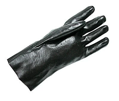 glove with black color-  Radnor Large Black 12" Economy PVC Glove Fully Coated With Smooth Finish Palm