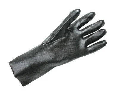 glove with classic look-  Radnor Large Black 14" Economy PVC Glove Fully Coated With Rough Finish Palm