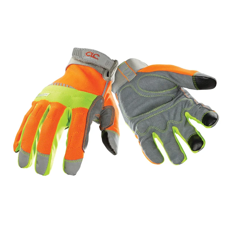 glove with active feel-  CLC Men's Hi-Viz Gloves Orange/Yellow XL 1 pk