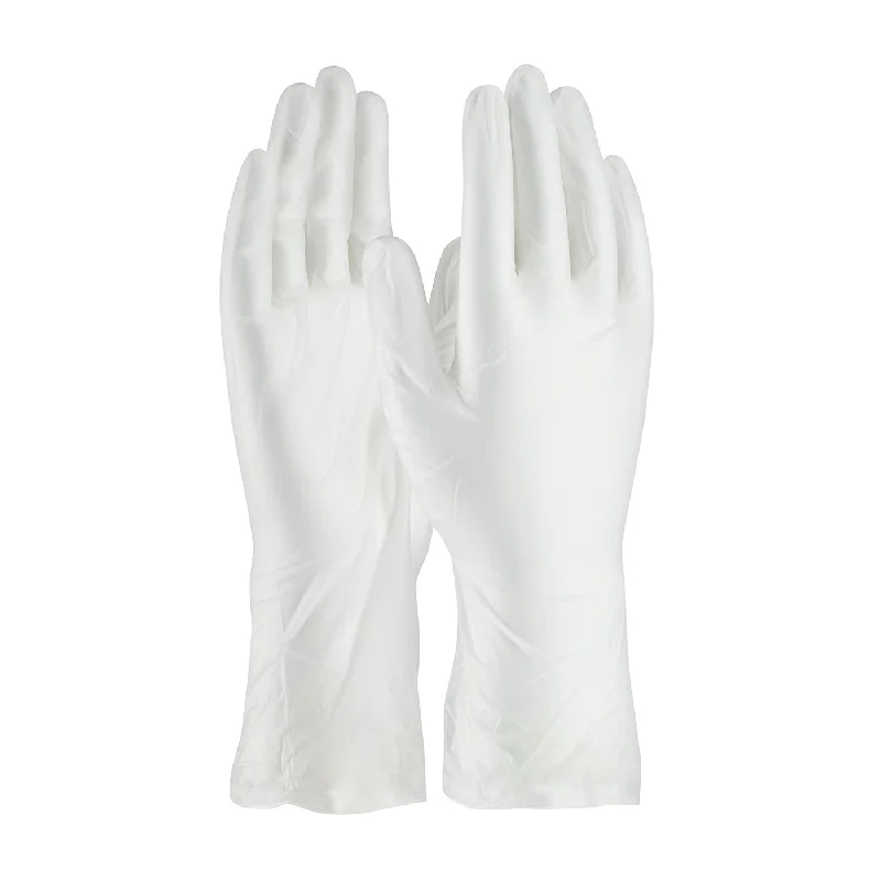 glove with subtle edge-  CleanTeam 100-2830 12" Single Use Class 10 Cleanroom Vinyl Glove with Finger Textured Grip (1 Case)