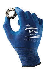 glove with colorful-  Ansell Size 10 HyFlex 18 Gauge Ultra Light Weight Multi-Purpose Dark Blue FORTIX Nitrile Foam Dipped Palm Coated Work Gloves With Blue Nylon And Spandex Liner And Knit Wrist