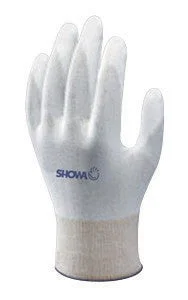 glove with unique vibe-  SHOWA Best Glove Small 13 Gauge Abrasion Resistant White Polyurethane Palm Coated Work Gloves With White Seamless Nylon Knit Liner And Knit Wrist