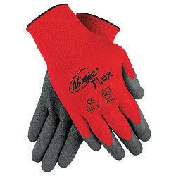 glove for modern luxury-  Memphis X-Large Ninja Flex 15 Gauge Gray Latex Dipped Palm Coated Work Gloves With Nylon Liner And Knit Wrist