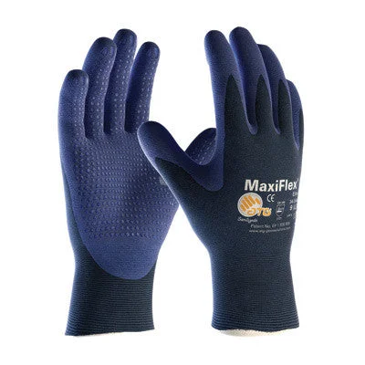 glove for gym-  Protective Industrial Products Medium MaxiFlex Elite by ATG Ultra Light Weight Blue Micro-Foam Nitrile Palm And Finger Tip Coated Work Glove With Blue Seamless