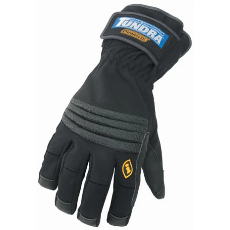 glove with clean finish-  Ironclad Tundra XXL Synthetic Leather, TPR Ski Black/Gray Cold Weather Gloves