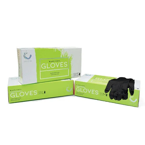 glove for outdoor-  Colortrack Black Vinyl Gloves Box - XLarge