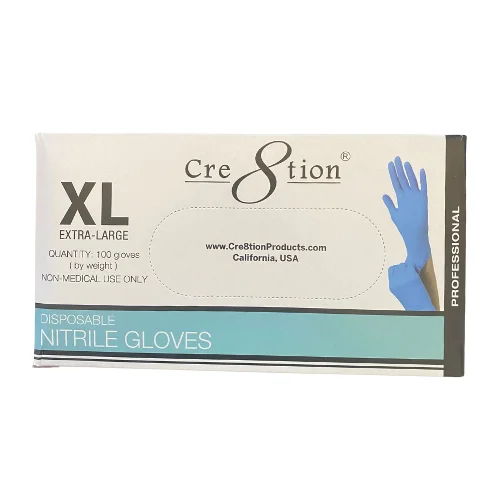 glove with solid vibe-  Cre8tion Nitrile Blue Box - XL