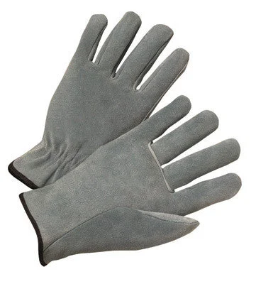 glove with slim fingers-  Radnor X-Large Split Cowhide Unlined Drivers Gloves With Straight Thumb, Slip-On Cuff, Color-Coded Hem And Shirred Elastic Back