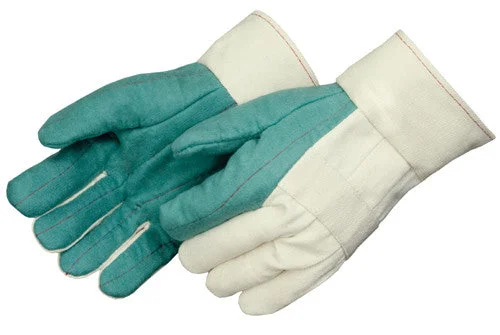 glove with anti slip-  Heavy Weight Green Hot Mill - 30 oz. - Burlap - Band Top - Dozen