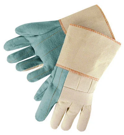 glove for warmth-  Heavy Weight Green Hot Mill - 30 oz. - Burlap - Gauntlet - Dozen