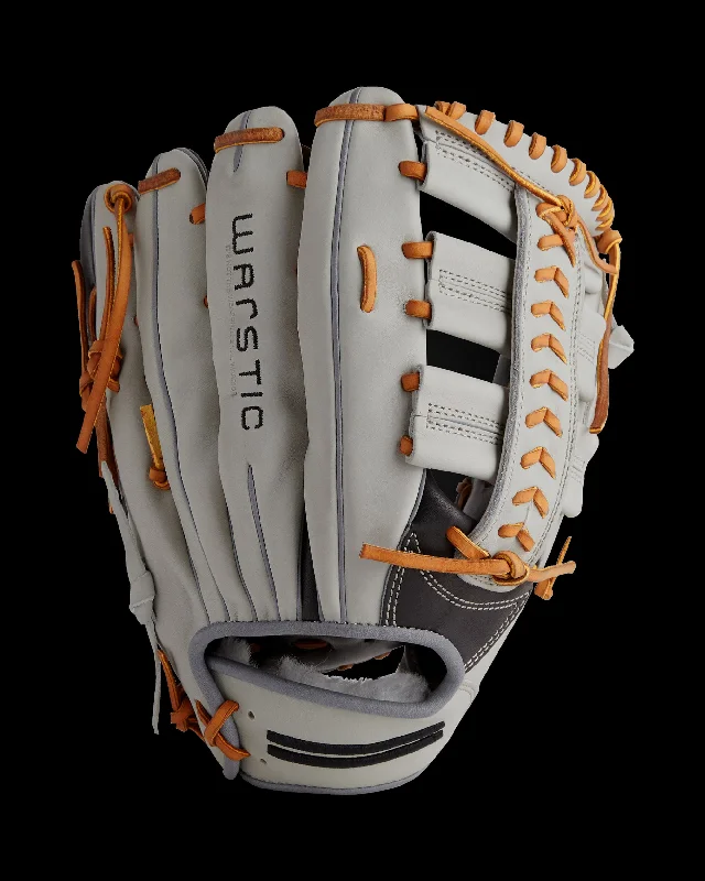 glove with steel finish-  IK3 SERIES JAPANESE KIP OUTFIELD GLOVE- GRAY WOLF STYLE