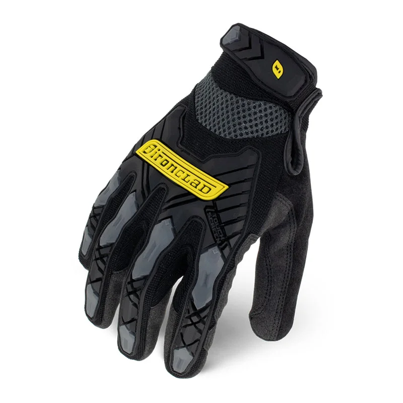 glove with reliable-  Ironclad Command Impact Gloves Black/Gray L 1 pair