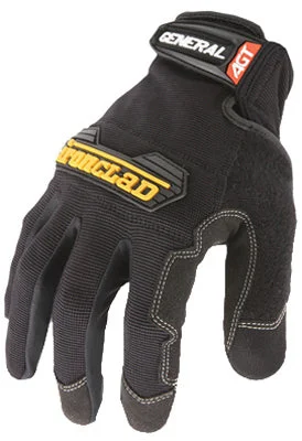 glove with solid-  Ironclad General Utility Unisex Utility Gloves Black L 1 pair