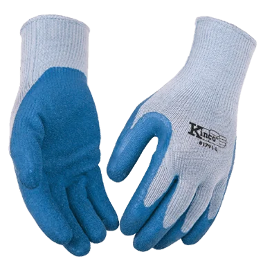 glove with vibrant edge-  Kinco 1791 Gray 10-Gauge Polyester Knit Shell Crinkle Latex Coated Palm Polyester and Elastic Knit Wrist (One Dozen)